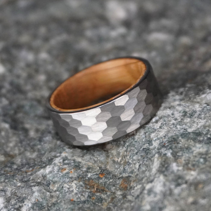 The Campbeltown 8mm tungsten band with barrel oak interior