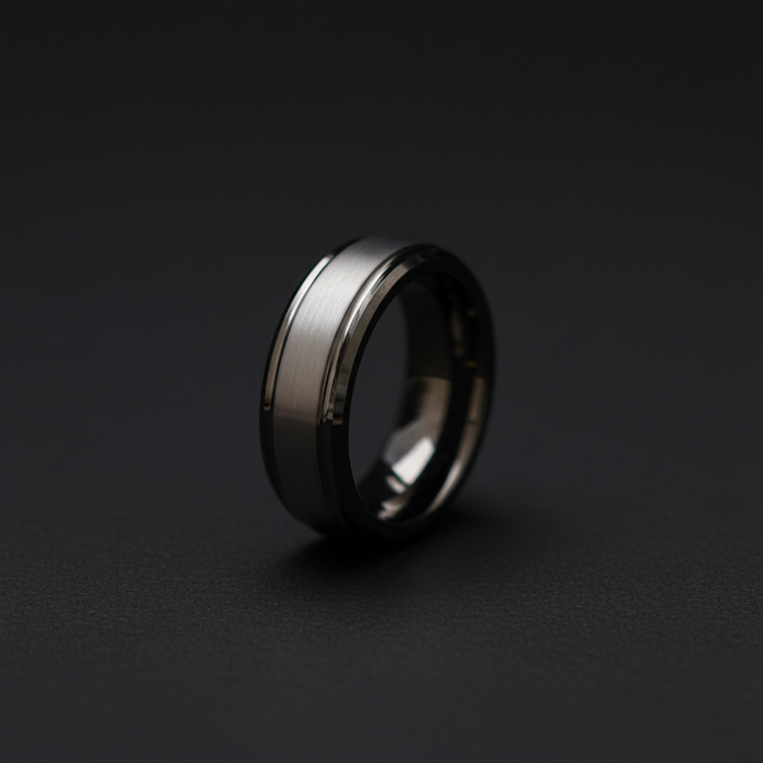The Fortress 6mm gunmetal plated tungsten wedding band