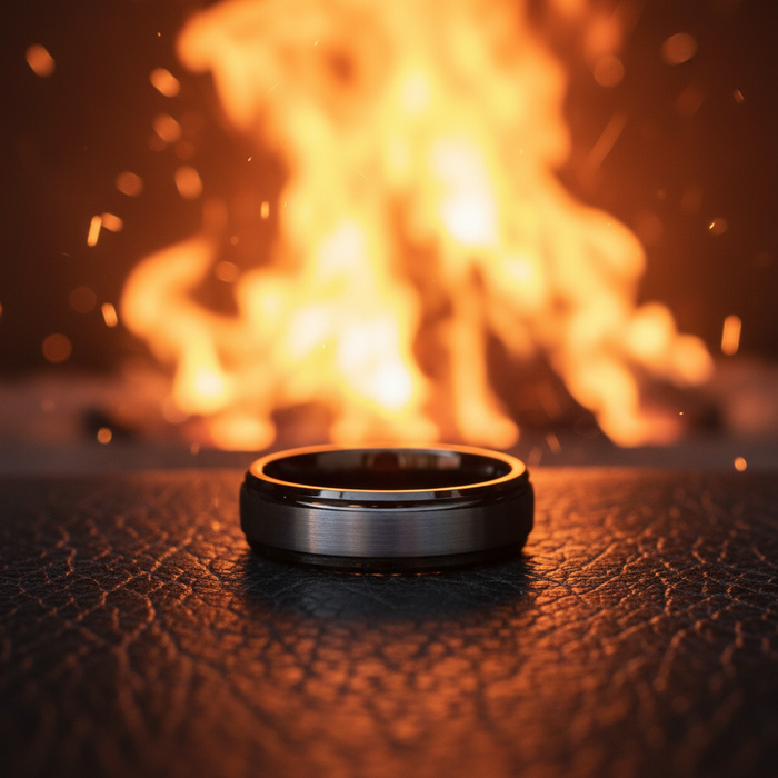 The Fortress 6mm gunmetal plated tungsten ring
