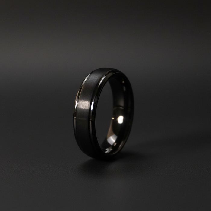 The Foundation 6mm black plated tungsten ring