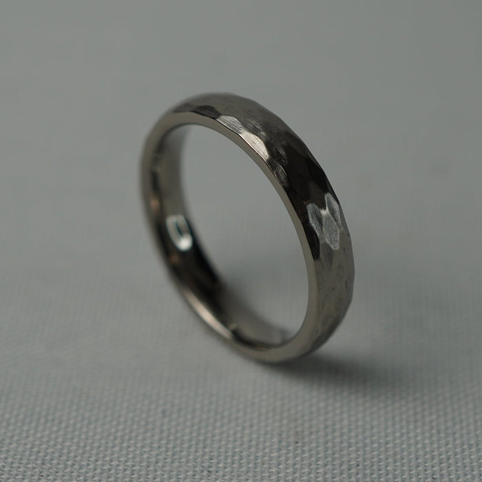 The Highlander 4mm titanium ring shown from the side