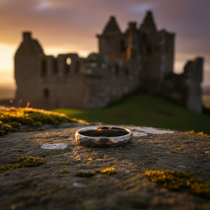 The Highlander 4mm titanium ring shown from above