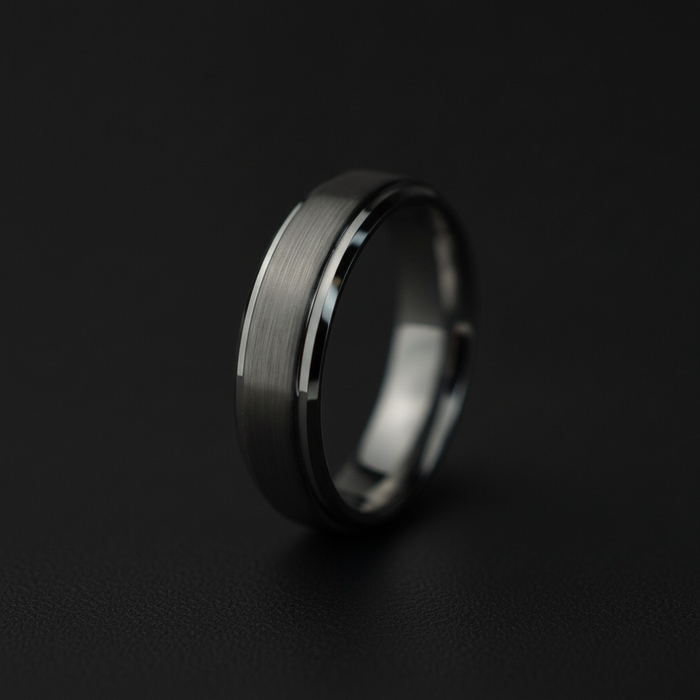 The Keystone 6mm tungsten ring shown from above