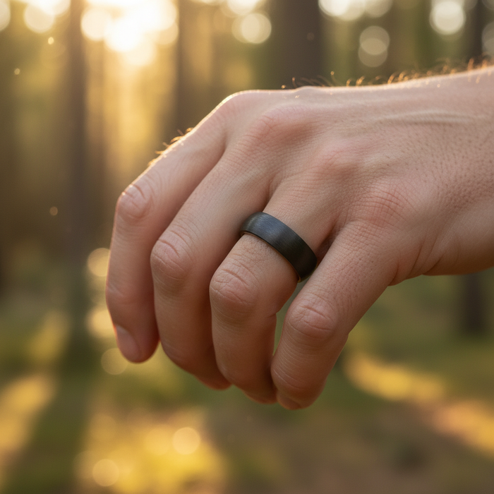The Monaco 6mm matte carbon fibre ring