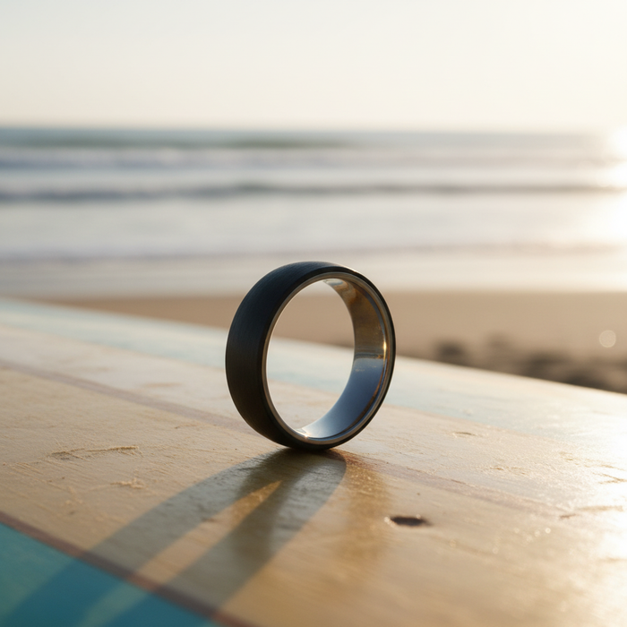 The Monaco 6mm round-profile titanium and carbon fibre band