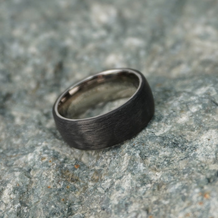 The Monaco 8mm matte carbon fibre ring