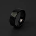 The Slate, an 8mm faceted black plated tungsten band