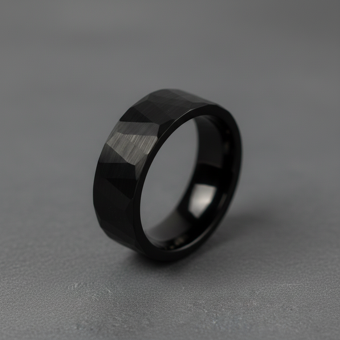 The Slate 8mm black tungsten ring