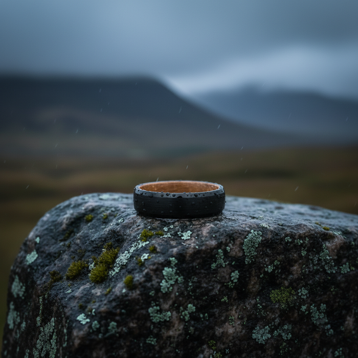 The Speyside 6mm ring on a mossy rock