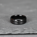 The Waka, an 8mm bevelled black plated tungsten band