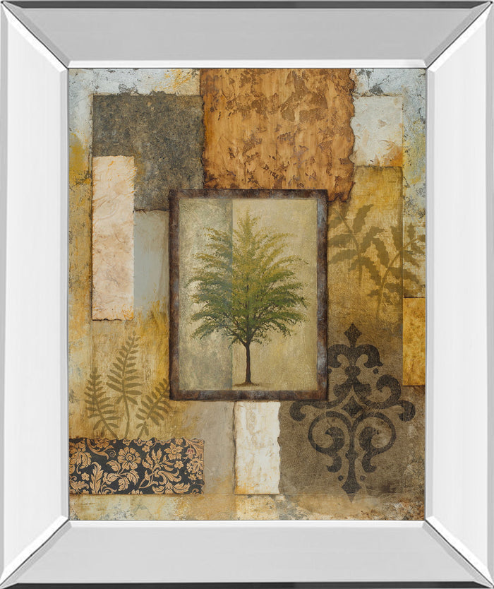 Tree Patch - Mirror Framed Print Wall Art - Light Brown