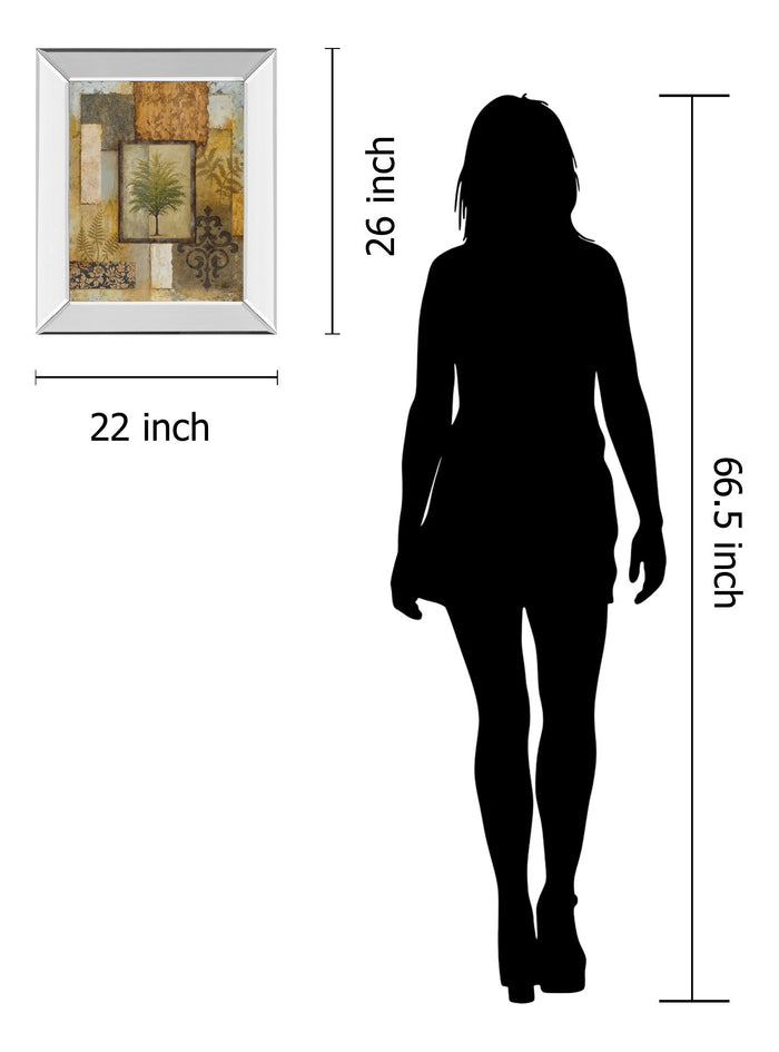 Tree Patch - Mirror Framed Print Wall Art - Light Brown