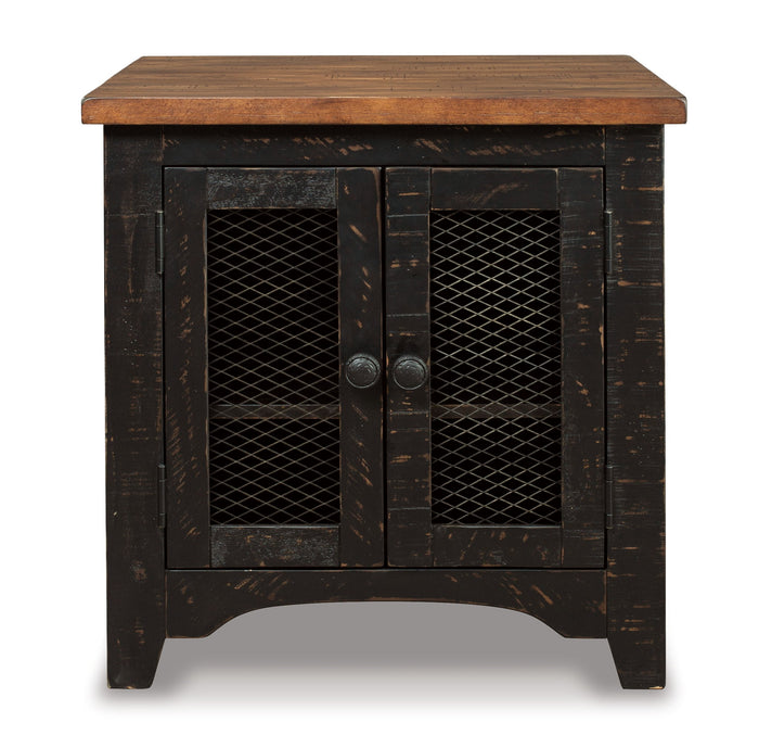 Valebeck - Rectangular End Table - Black / Brown