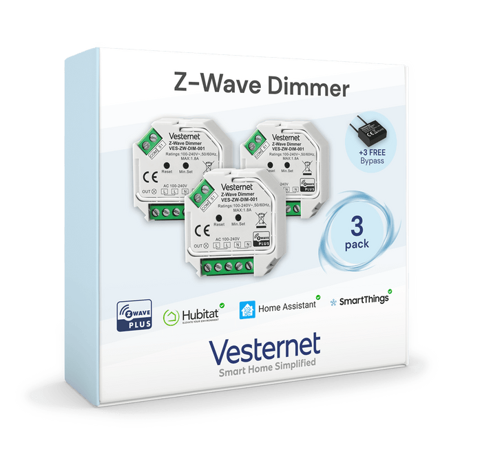 Vesternet Z - Wave Dimmer - VES - ZW - DIM - 001 - 3PACK - Vesternet
