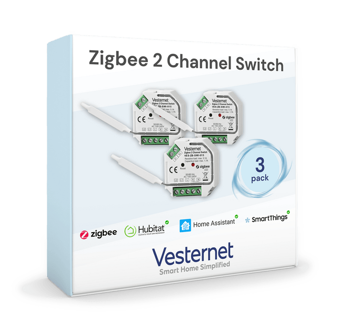 Vesternet Zigbee 2 Channel Switch - VES - ZB - SWI - 015 - 3PACK - Vesternet