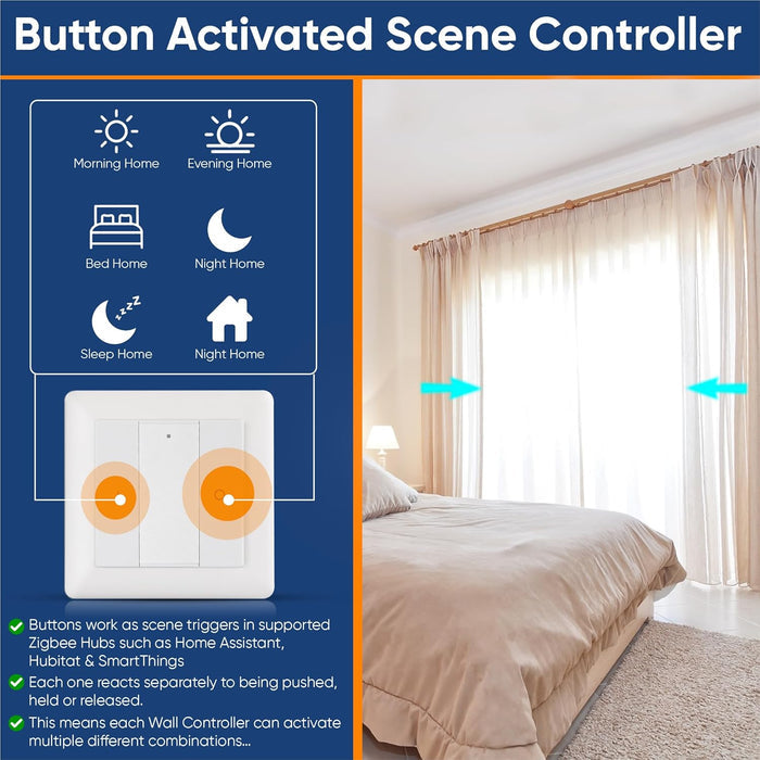 Vesternet Zigbee Wall Controller - 2 Button - VES - ZB - WAL - 006 - Vesternet