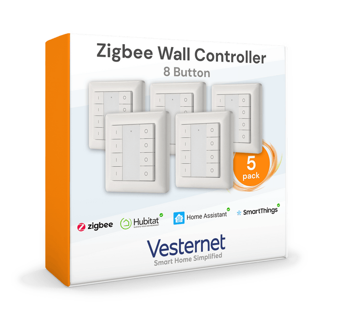 Vesternet Zigbee Wall Controller - 8 Button - VES - ZB - WAL - 012 - 5PACK - Vesternet