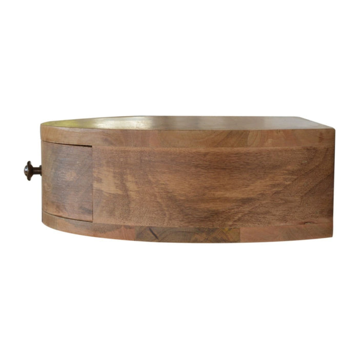 Wall Mounted Rounded Nightstand - Oak