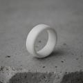 White 8mm bevelled silicone wedding ring