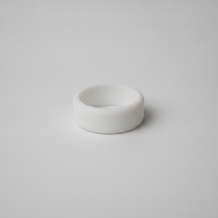 White 8mm bevelled silicone work-safe band