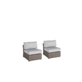 Wide Armless Outdoor Chairs With Cushions (Set of 2)