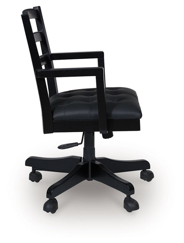 Wildenauer - Home Office Swivel Desk Chair - Brown / Black