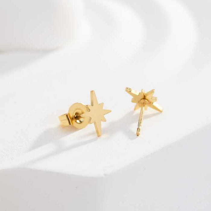 18k gold-plated star stud earrings by Forge and Lumber, hypoallergenic design for everyday wear.