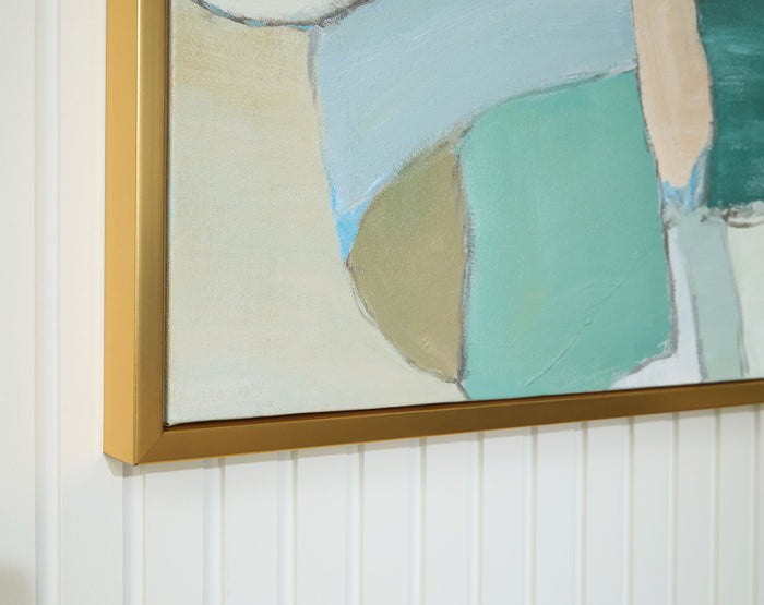 Wynburn - Wall Art - White / Blue / Green