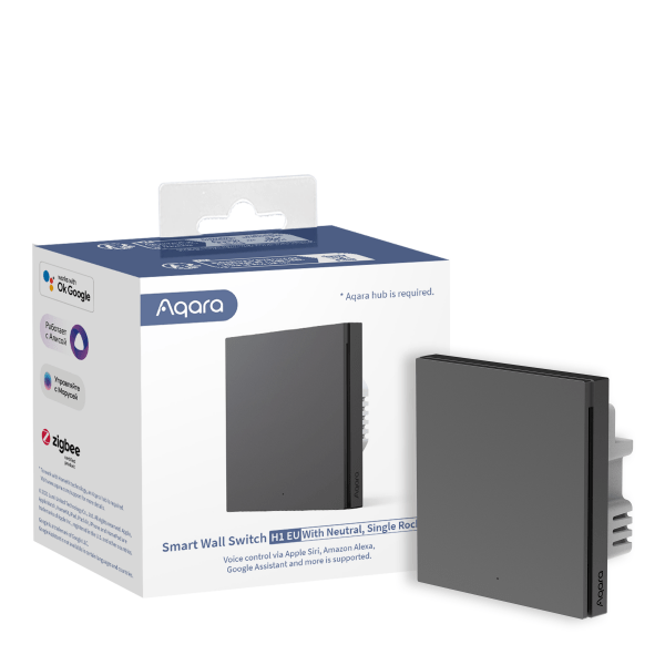 Aqara Smart Wall Switch H1 (with neutral, single rocker) - Vesternet