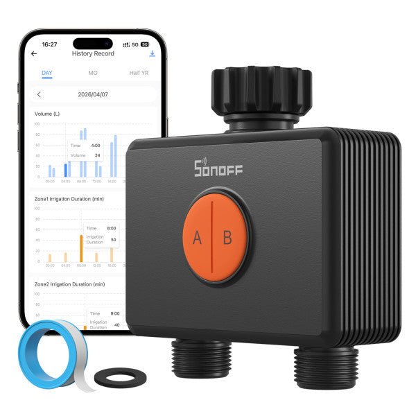 Zigbee Sonoff Hydro DUO Dual-Channel Smart Valve with Flow Meter - SONZSWVZF2E - Vesternet