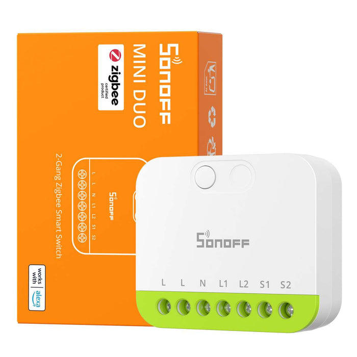 Zigbee Sonoff Mini Duo 2-Gang Smart Switch - SONZMINIZB2GS - Vesternet