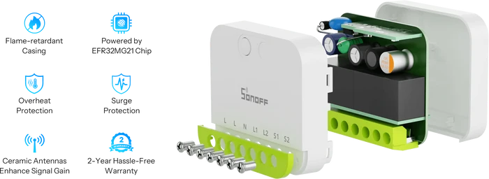 Zigbee Sonoff Mini Duo 2-Gang Smart Switch - SONZMINIZB2GS - Vesternet
