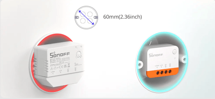 Zigbee Sonoff Mini Extreme Smart Switch without Neutral - SONZZBMINIL2 - Vesternet