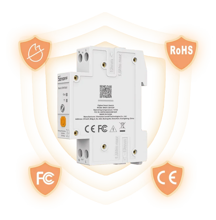 Zigbee Sonoff Single-Channel DIN Rail Switch - SONLZBASIC1GSP - Vesternet