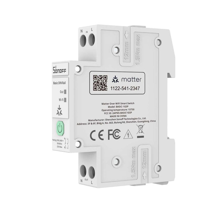 Zigbee Sonoff Single-Channel DIN Rail Switch - SONLZBASIC1GSP - Vesternet