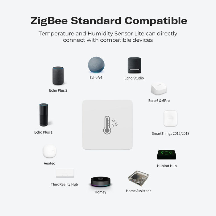Zigbee ThirdReality Temperature & Humidity Sensor Lite - 3RDZP1THSB1-EU - Vesternet